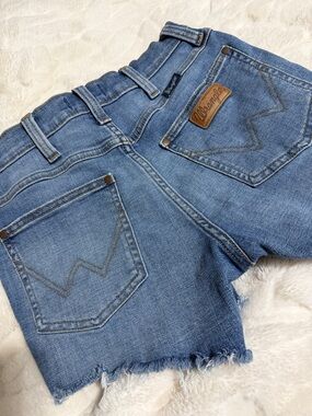 Wrangler Light Blue High-Rise Cutoff Jean Shorts